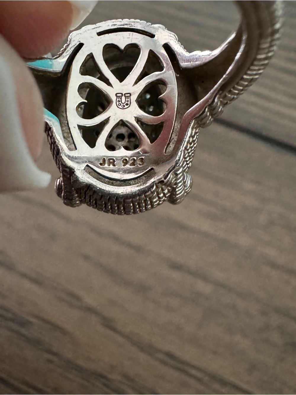 Judith Ripka Silver Pavé Oval Cluster Ring - Picture 5 of 6